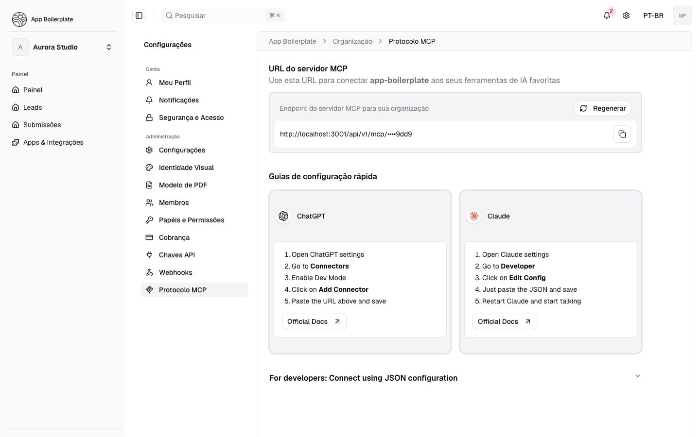 Integrations page showing available integrations organized by category with installation options.